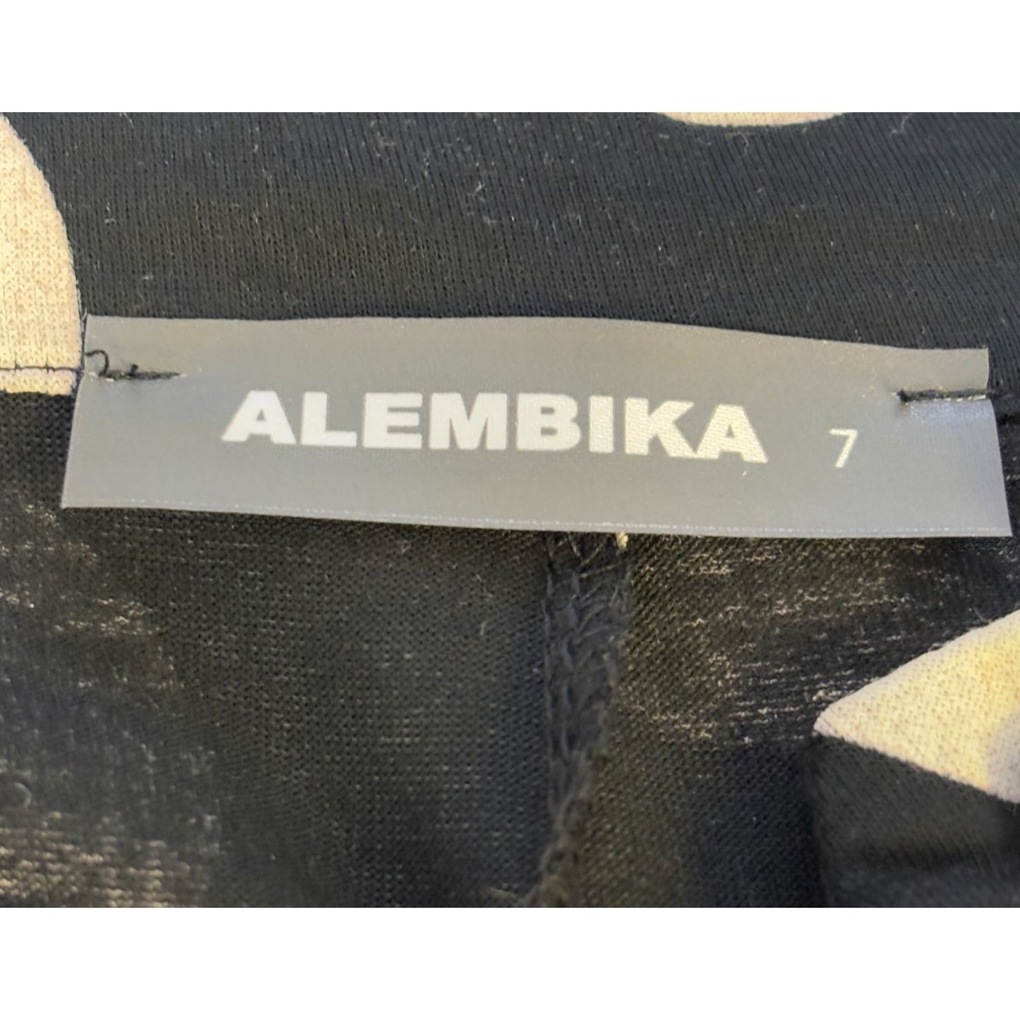 Alembika Polka Dot Long Sleeve Dress Black Tan 7/L