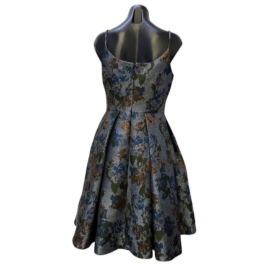 NWT Gal Meets Glam Gray Blue & Green Floral Dress Size 4