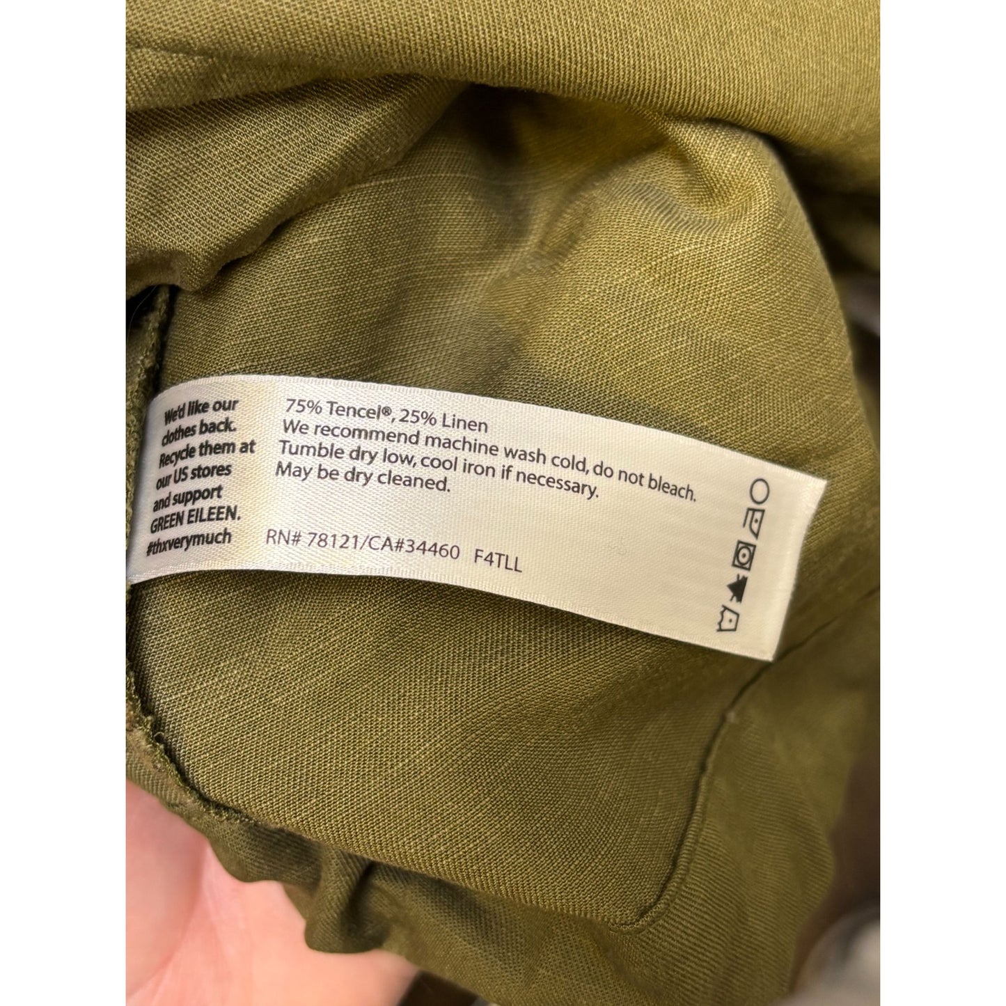 NWT Eileen Fisher Green Linen Blend Jacket Size L