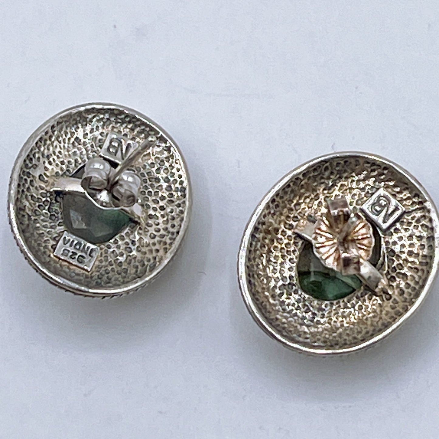 Nicky Butler Vintage 925 Sterling Silver Oval Faceted Moonstone Pierced Earrings Signed