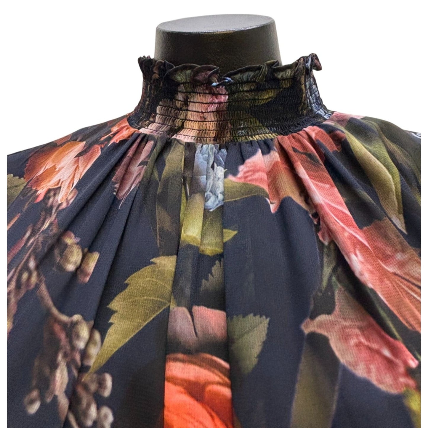 Alex Marie Black Rose Floral Print Dress Size 8