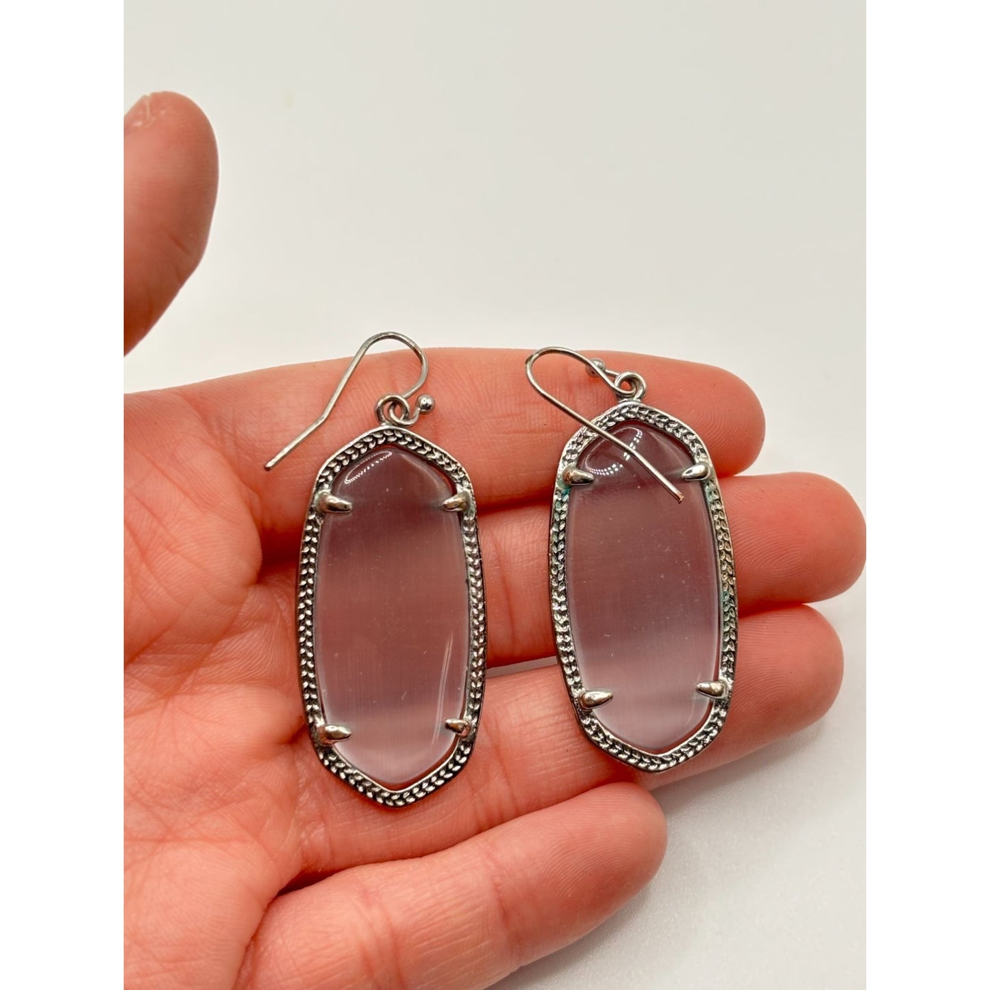 Kendra Scott Elle Drop Earrings Silver Tone Ivory