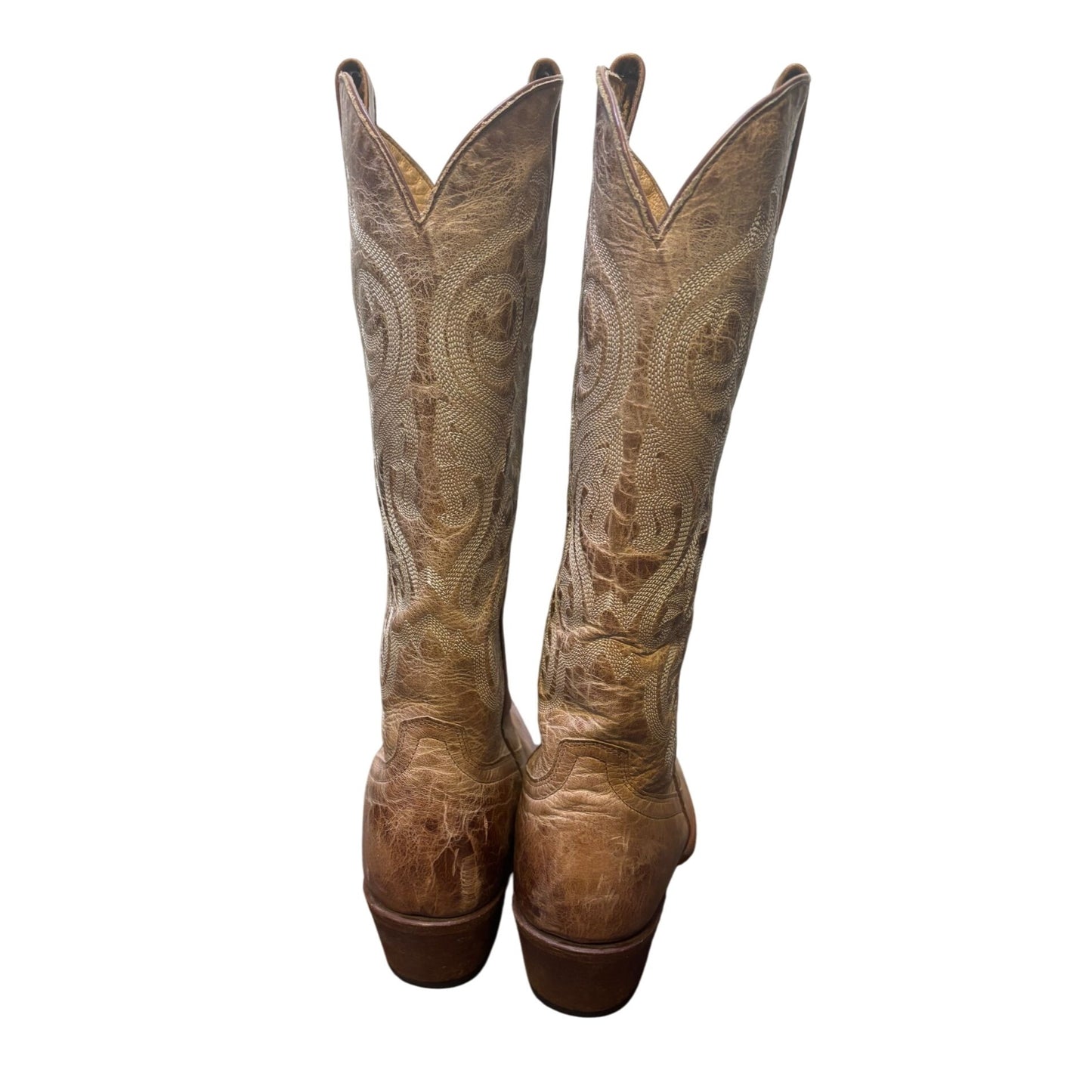 Shyanne Western Cowboy Boots Leather Embroidered Beige 7