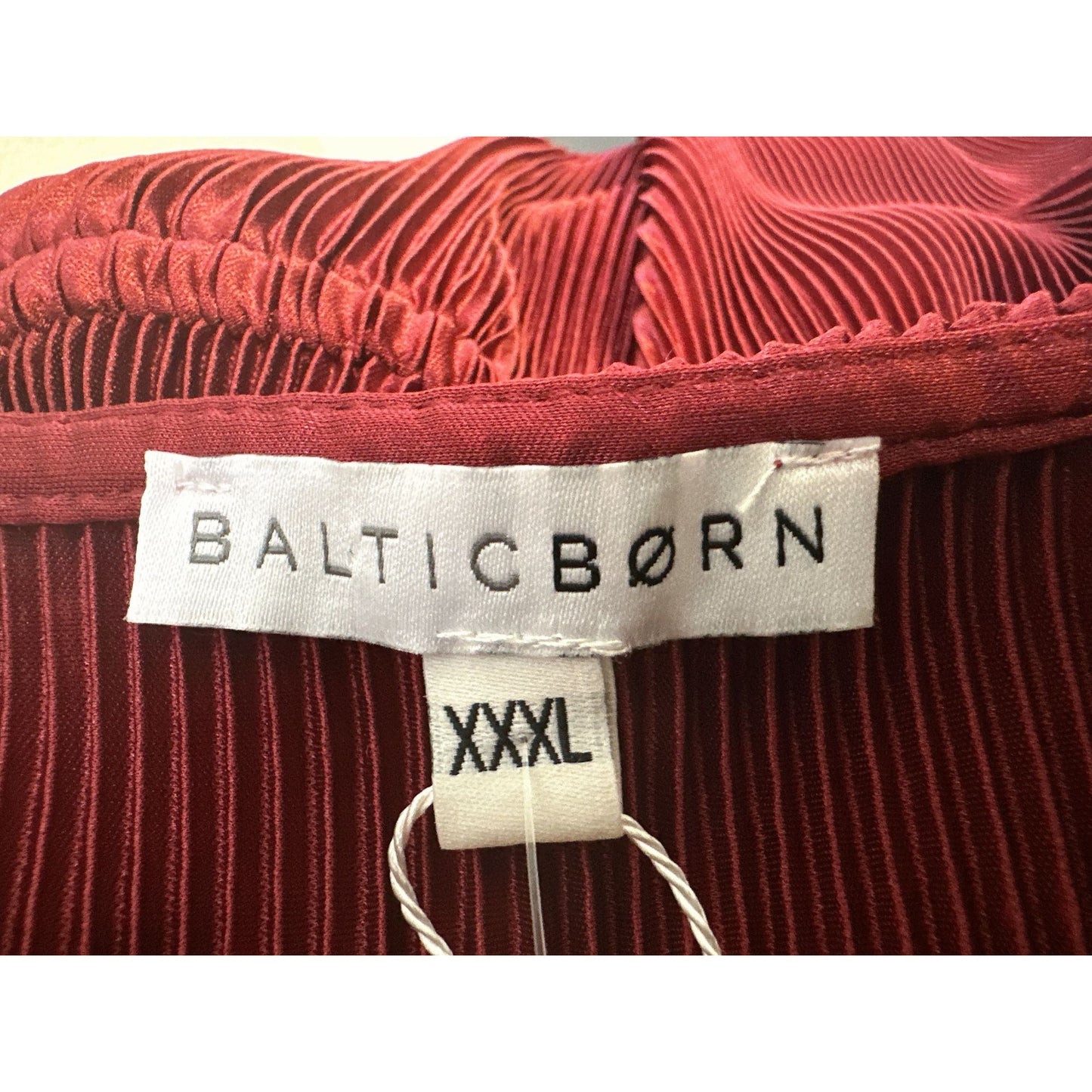 NWT Baltic Born Vintage Red Accordion Long-Sleeve Maxi Dress w V-Neckline Size 3X