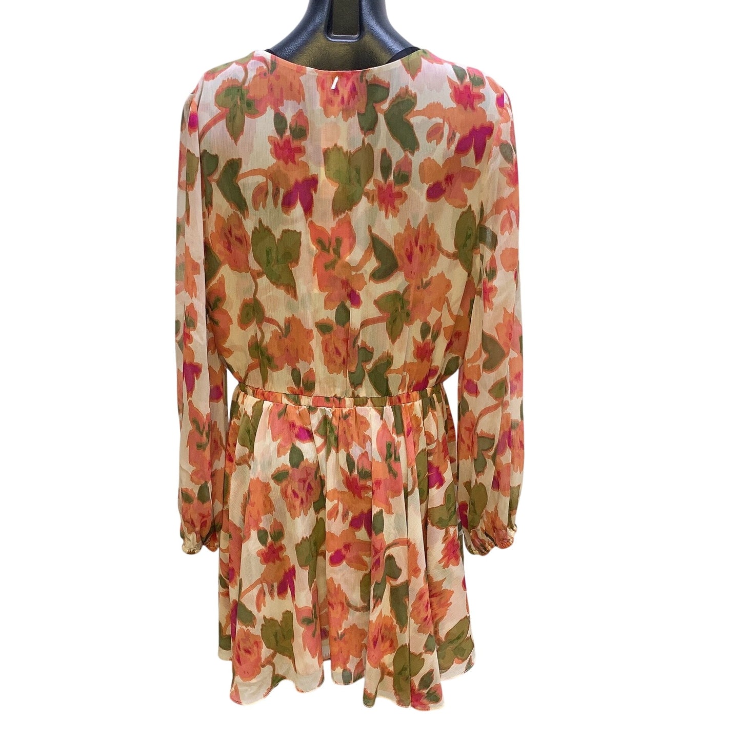 NWT Misa Los Angeles Floral Chiffon Mini Dress w/Tie Waist L