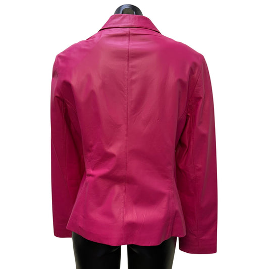 Lafayette 148 Pink Leather Jacket Size 10