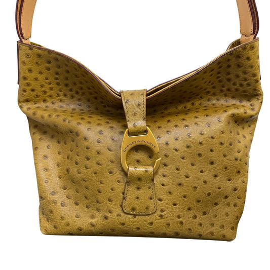 Dooney & Bourke Leather Hobo Shoulder Bag Khaki With Gold Hardware