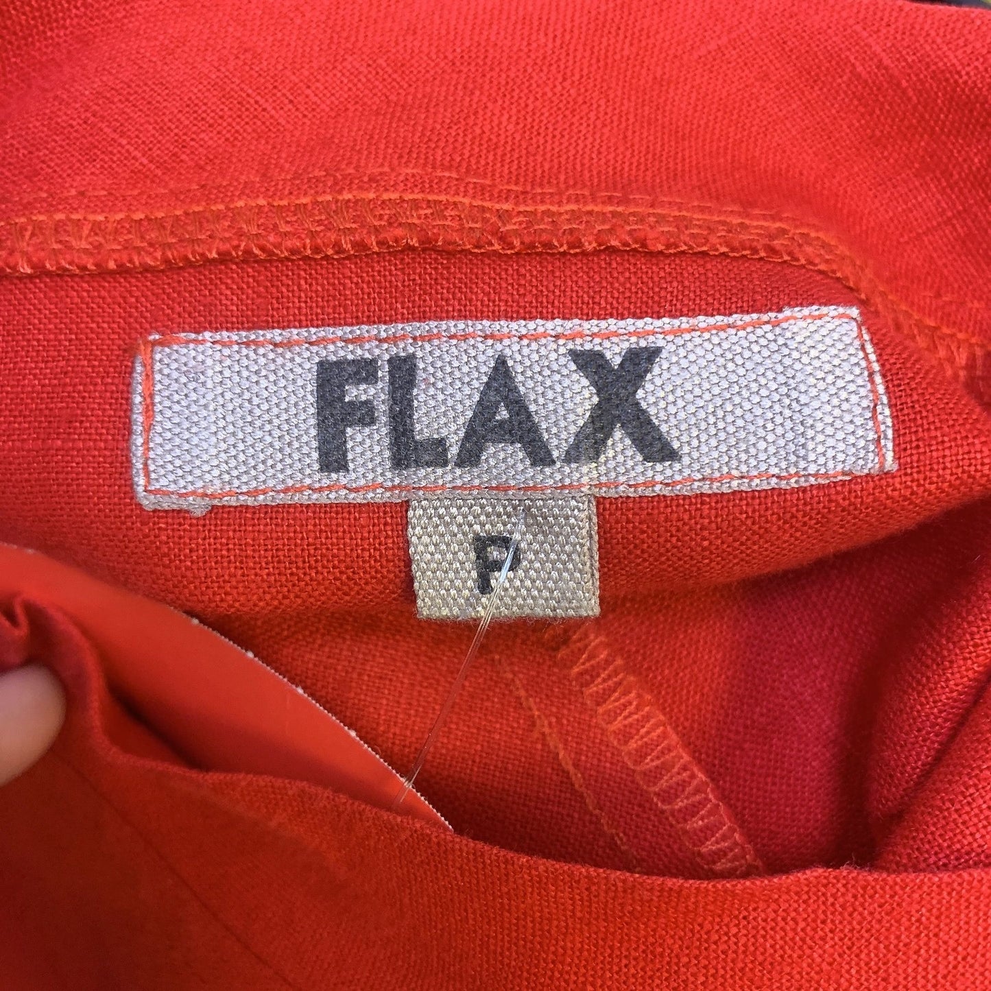 Flax Red Linen Short-Sleeve Tunic Top Size Small