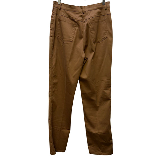 St. John Brown High-Rise Straight-Leg Pants Size 6