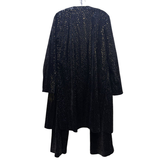 Soft Surroundings Black Sequined Long Cardigan & Pants Set M/L 2p