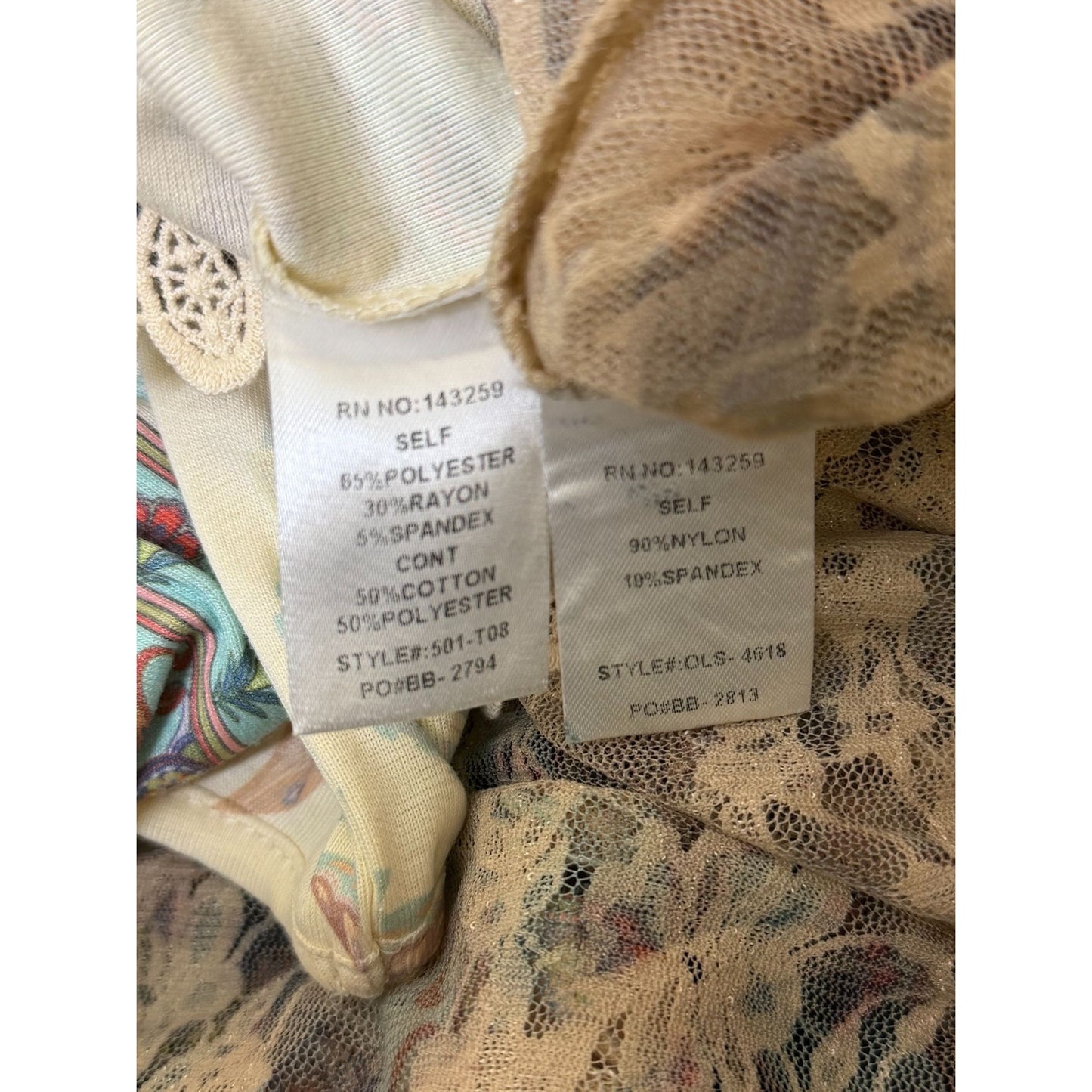 Blouse Origami Tank With Lace Duster Tan Pink Blue XL/XXL