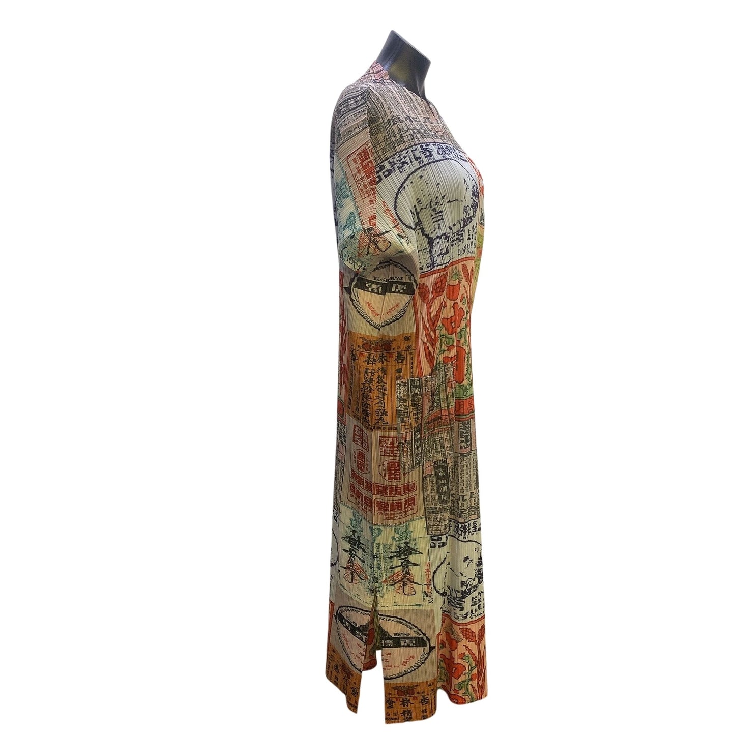 MB Oasis Asian Print Pleated Maxi Dress, One Size