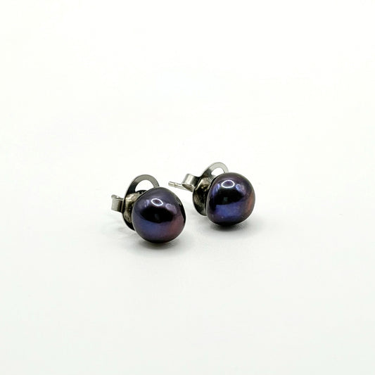 Honora Purple Cultured Pearl Earrings With Stainless Steel Backs