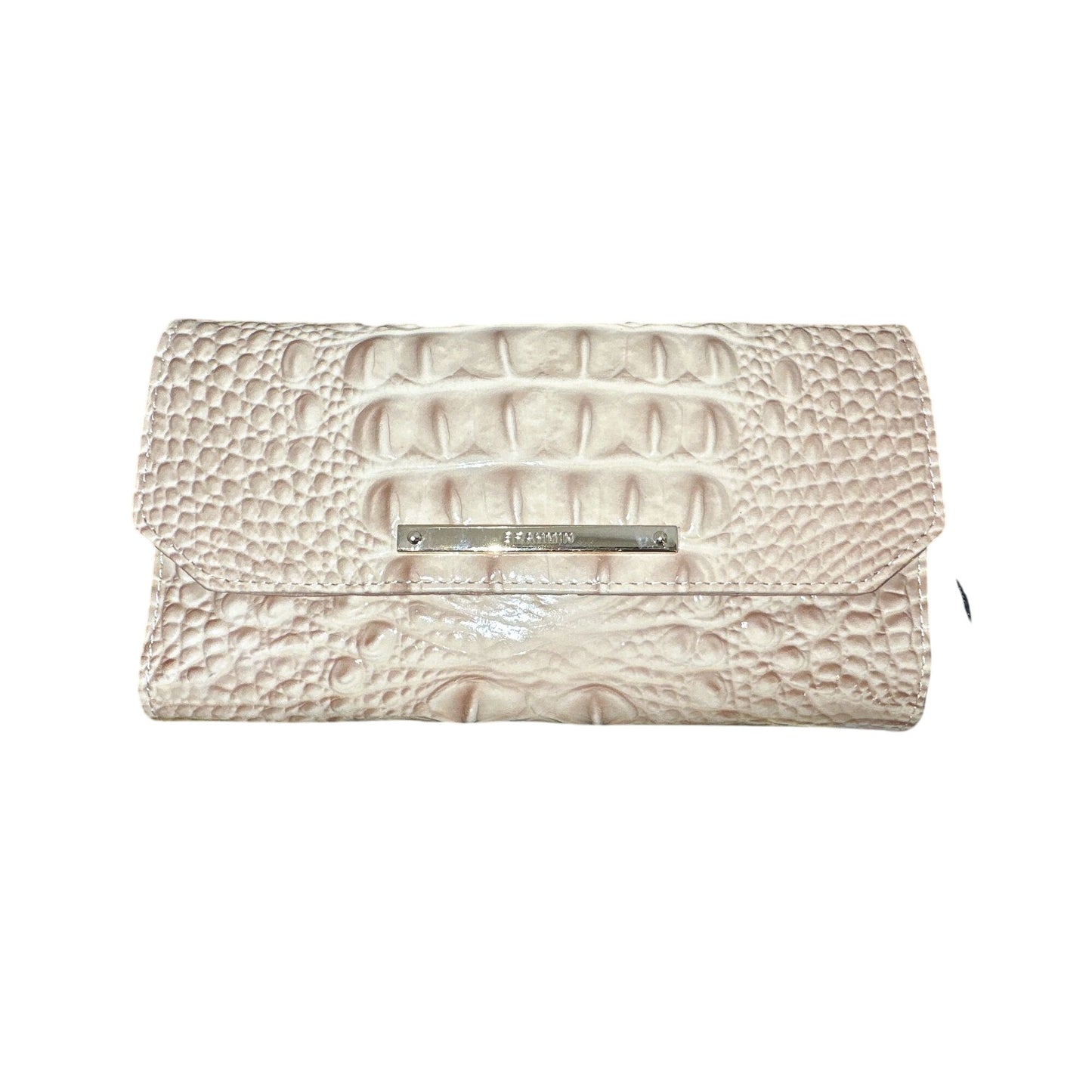 NWT Brahmin Croc-Embossed Leather Clutch Wallet Blossom Melbourne Check pocket