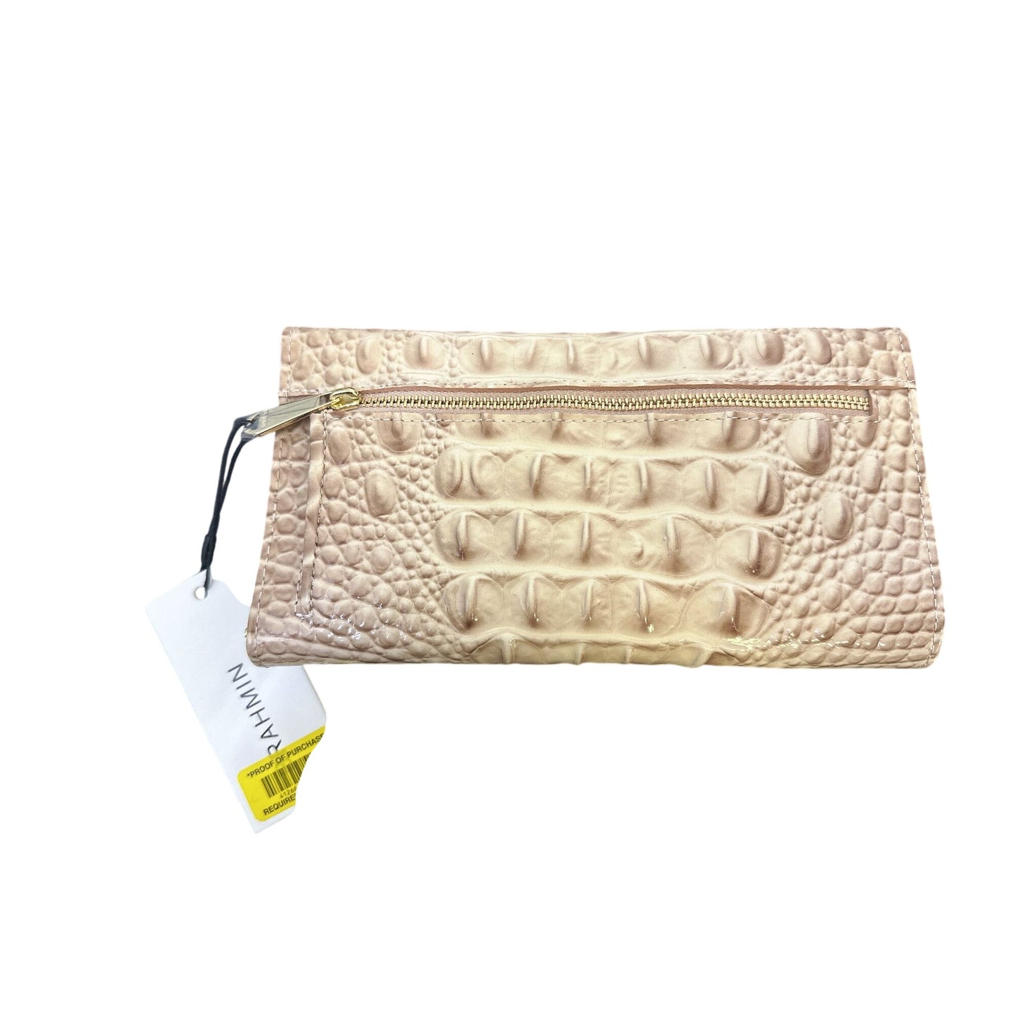 NWT Brahmin Croc-Embossed Leather Clutch Wallet Blossom Melbourne Check pocket
