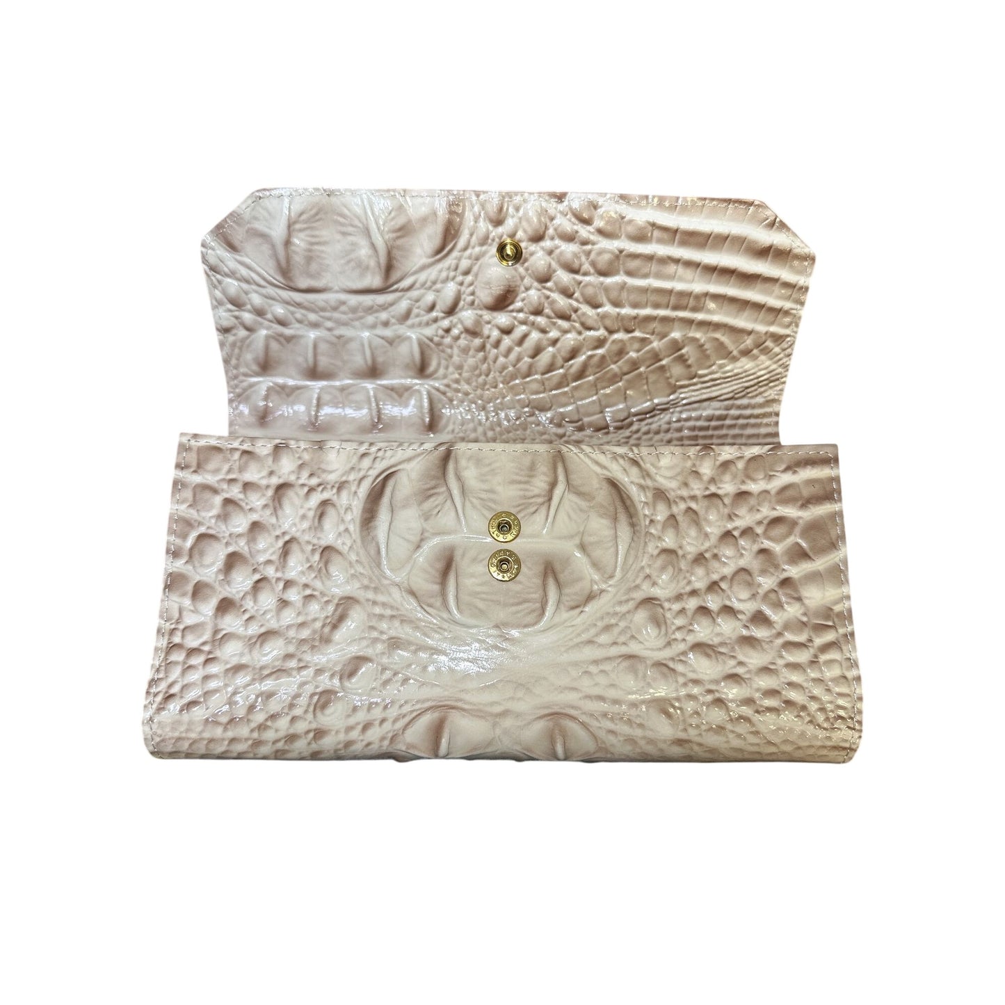 NWT Brahmin Croc-Embossed Leather Clutch Wallet Blossom Melbourne Check pocket