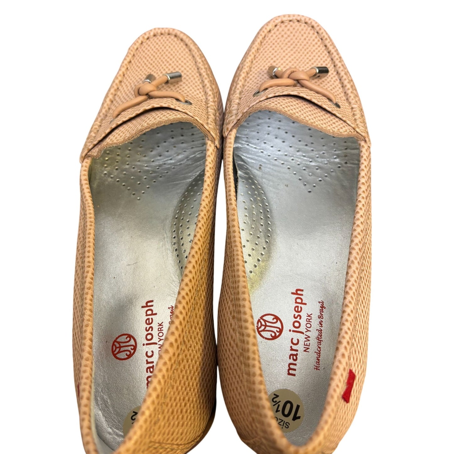 Marc Joseph New York Peach Textured Leather Loafers 10.5