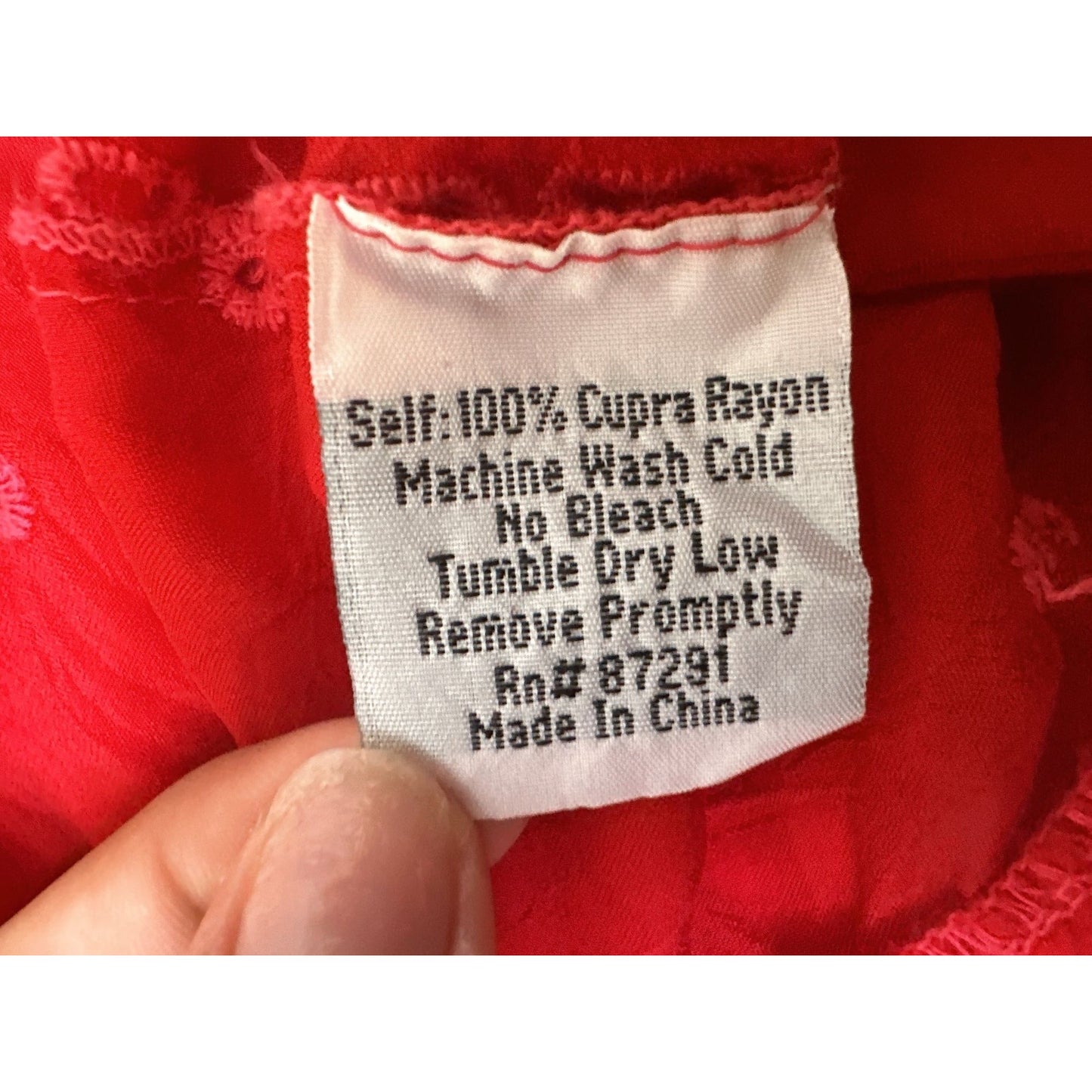 Johnny Was Red Tunic Tank w/Intricate Eyelet Design Size M
