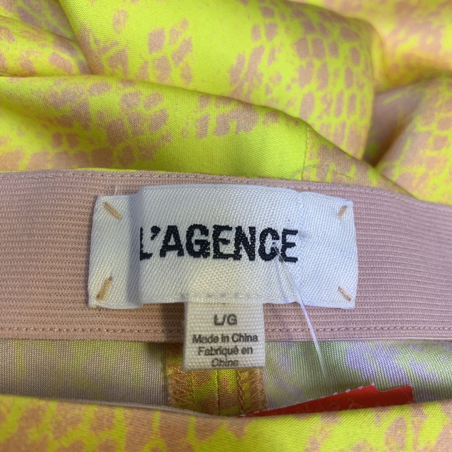 L'Agence Yellow & Pink Printed Maxi Skirt Size L