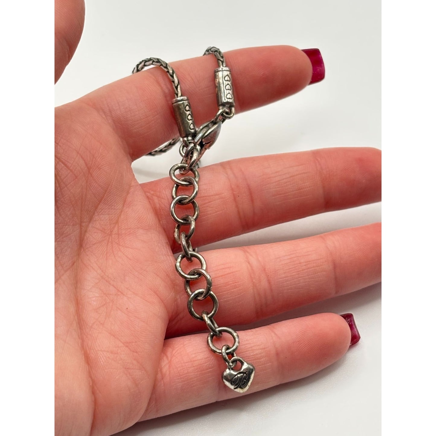 Vintage Brighton Alcazar Heart Badge Holder Clip Pendant Necklace Silver/Gold Tone