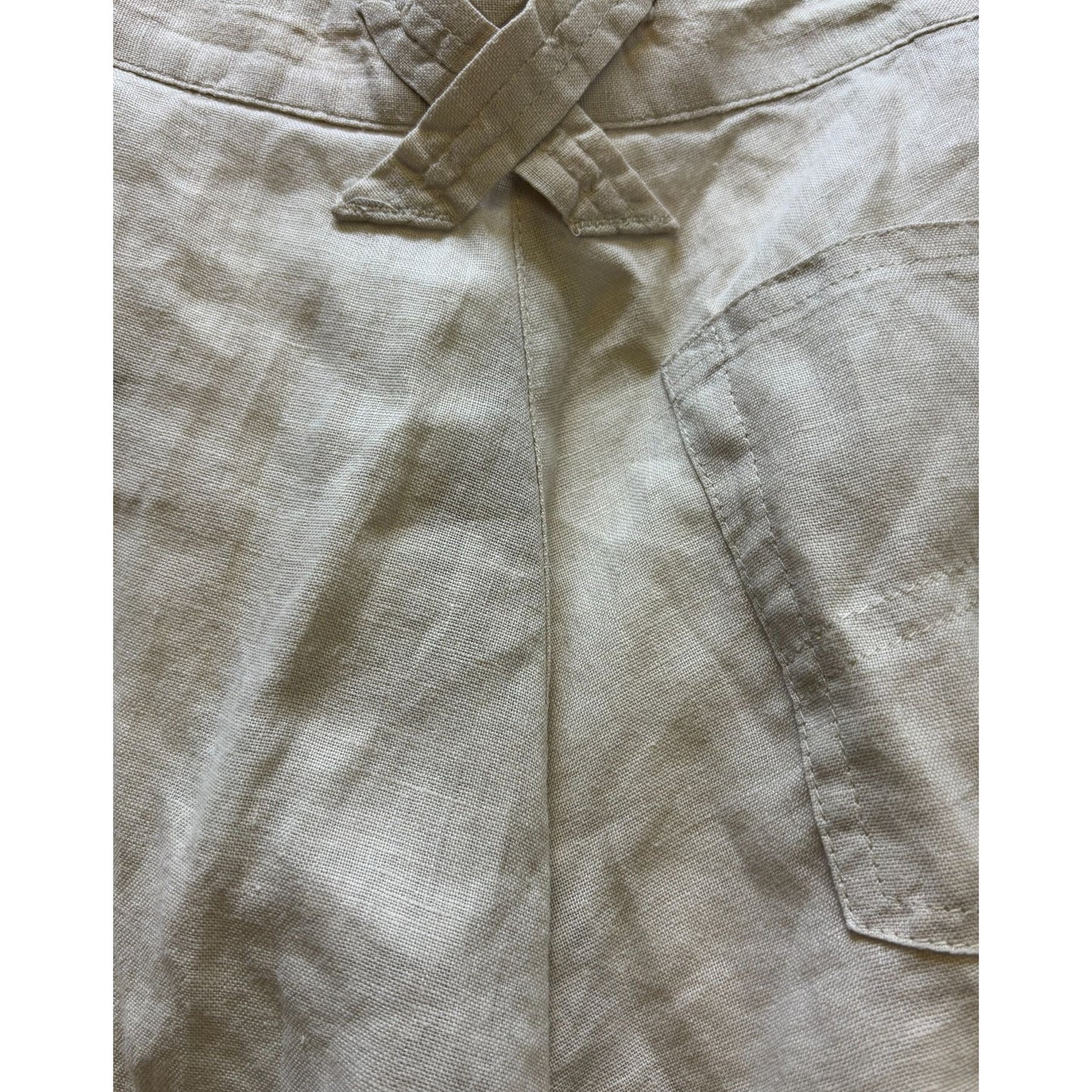 Armani Jeans Womens Beige Linen Wide-Leg Pants S