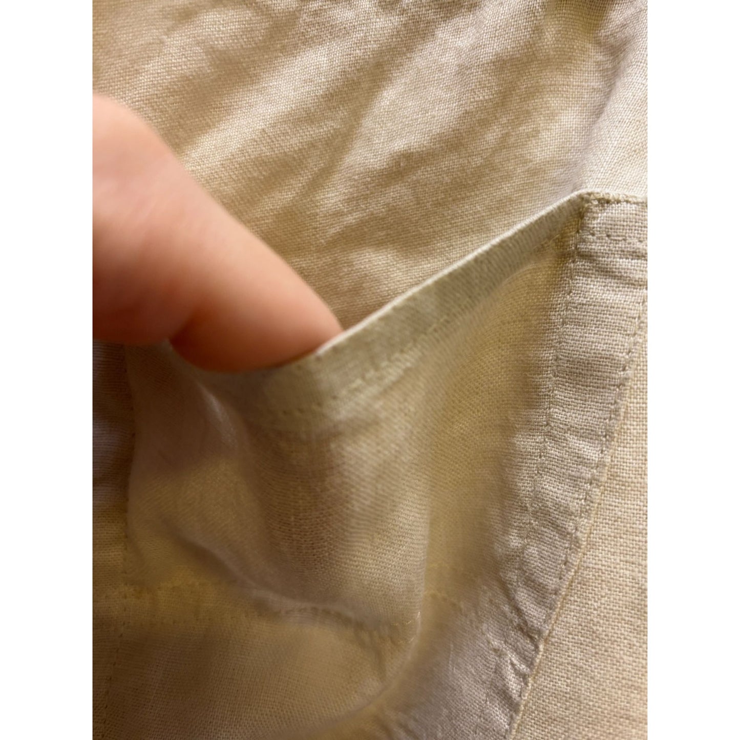 Armani Jeans Womens Beige Linen Wide-Leg Pants S