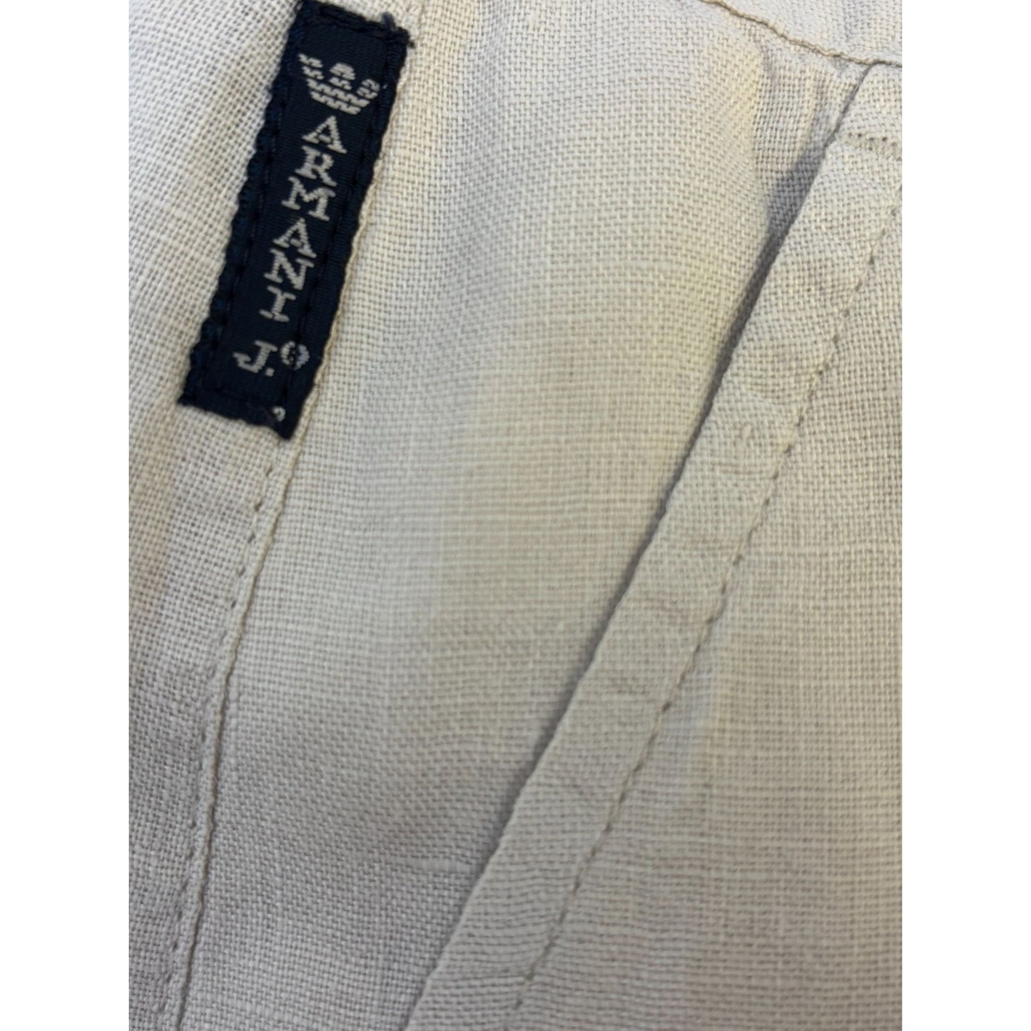Armani Jeans Womens Beige Linen Wide-Leg Pants S