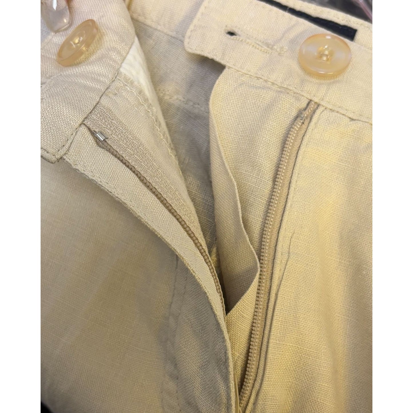 Armani Jeans Womens Beige Linen Wide-Leg Pants S