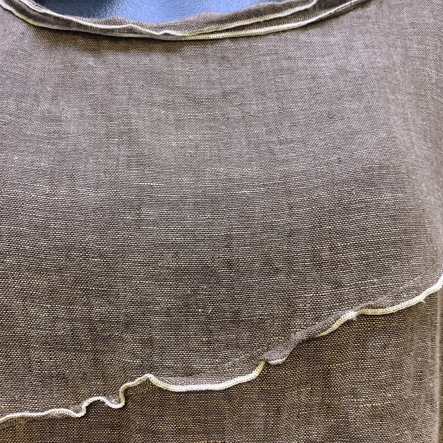 Match Point Brown Linen Tunic Top Size Medium