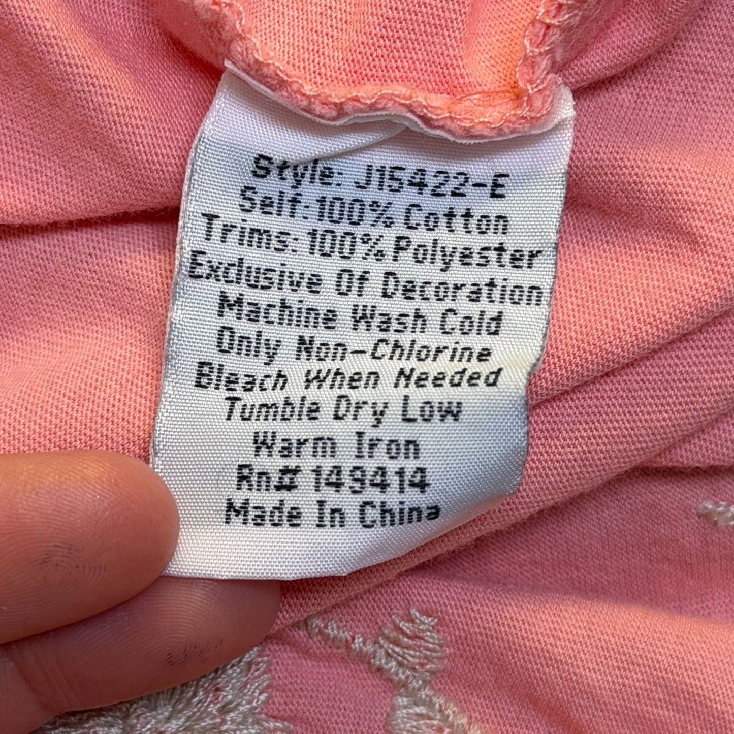 Johnny Was Orange Embroidered Cotton Long Sleeve Blouse V-Neck Size L