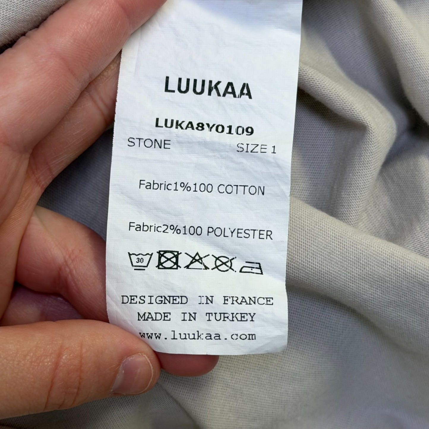 Luukaa Cream & Black Polka Dot Shirt Dress 3/4 Sleeves Size 8