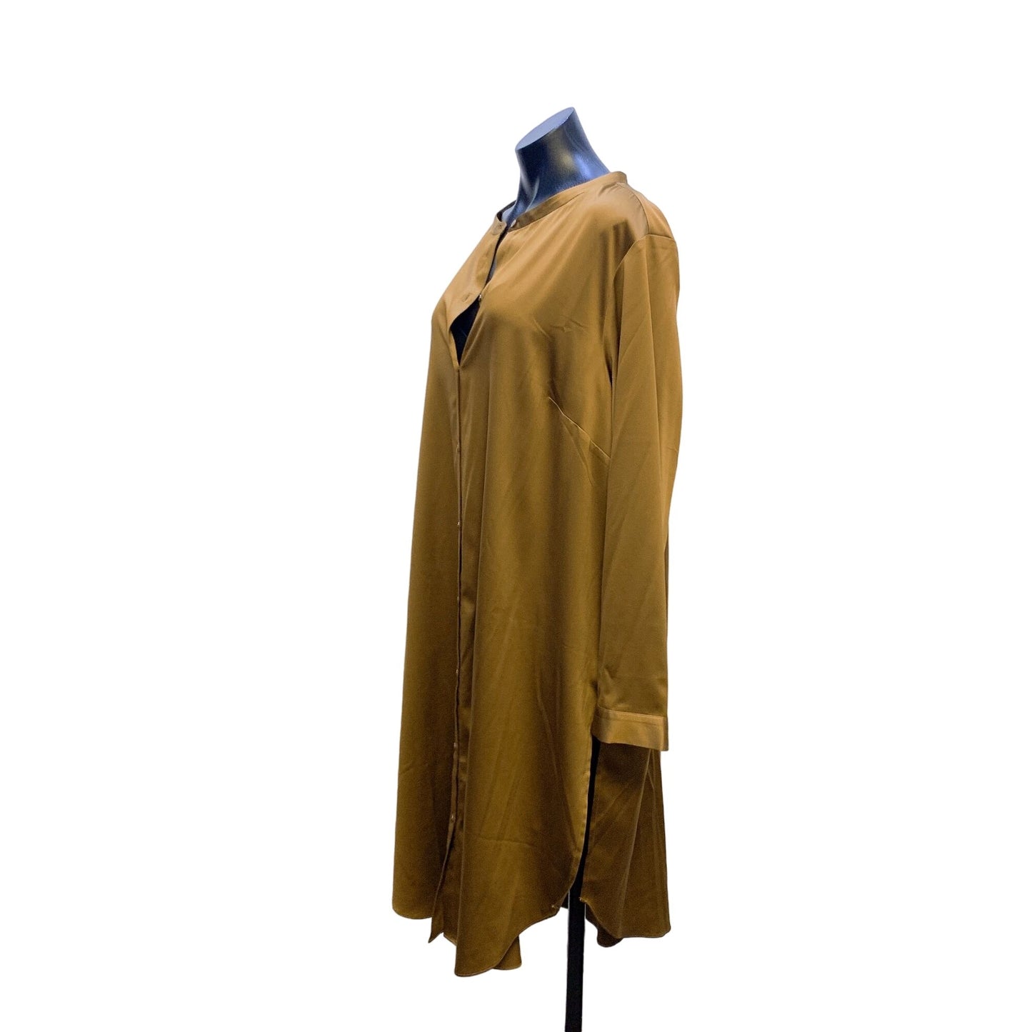 Eileen Fisher Mustard Long Sleeve Button-Down Shirt Dress - Size 2XL