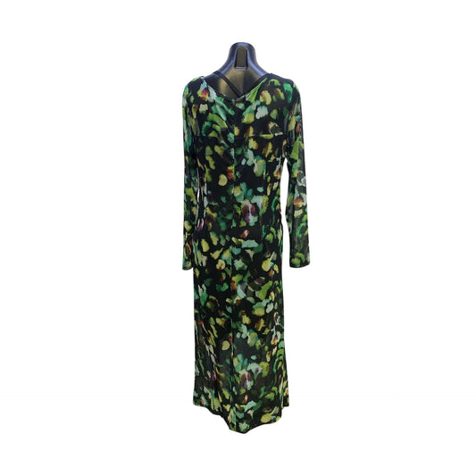 Joseph Ribkoff Green Multicolor Abstract Long Sleeve Maxi Dress 18