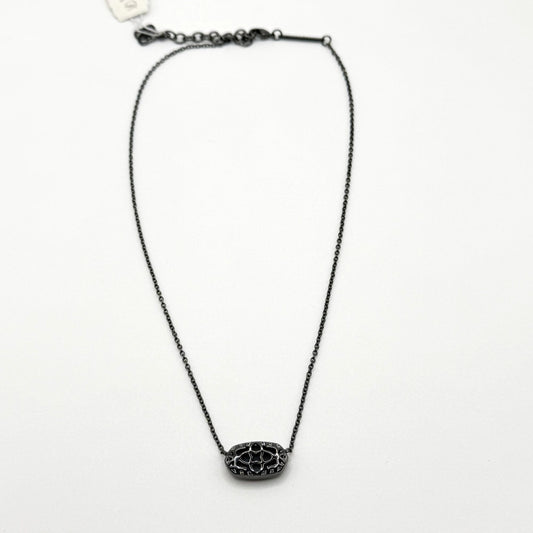 Kendra Scott Black Druzy Elisa Pendant Necklace With Adjustable Chain