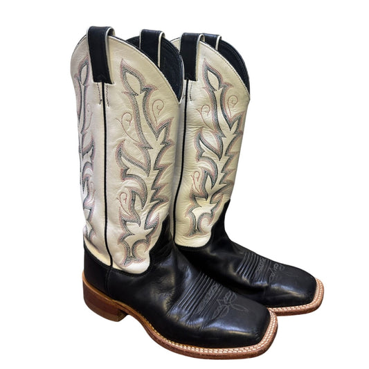 Justin Western Boots Black & White Size 7