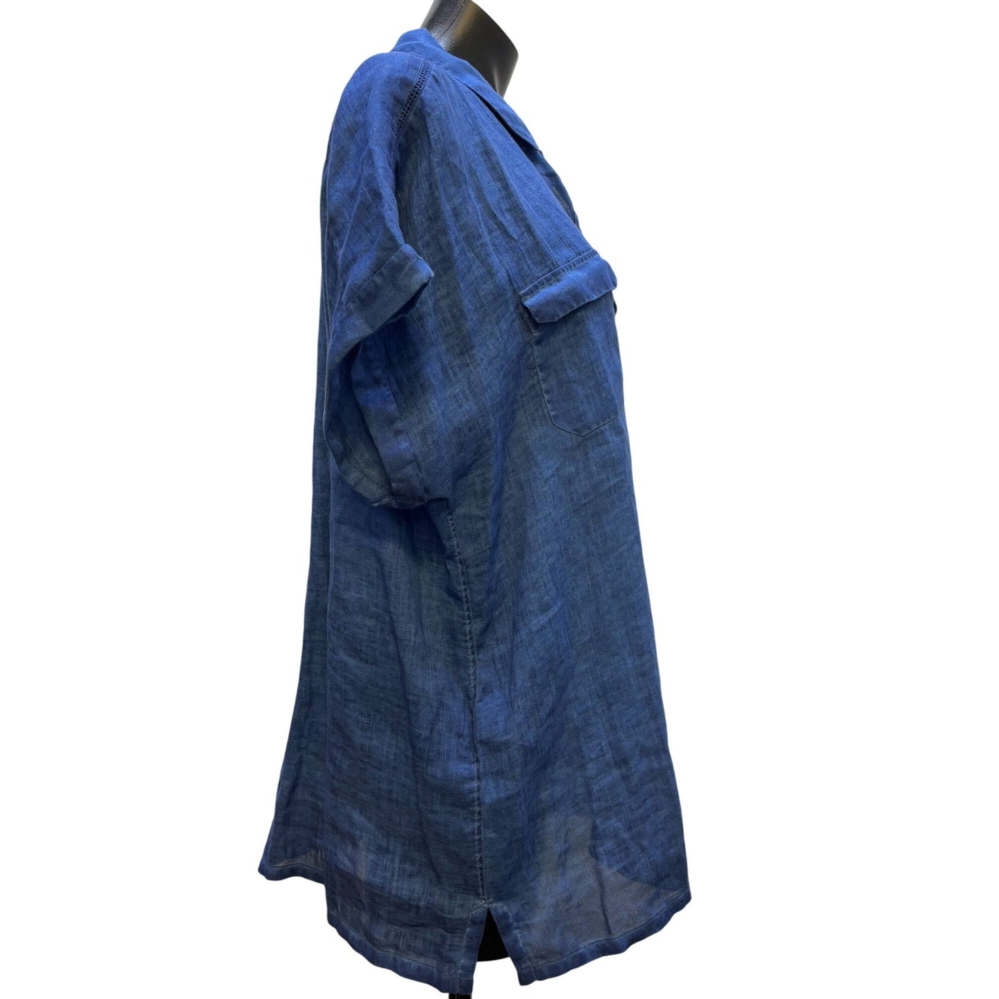 NWT Tommy Bahama Blue Linen Blouse Button-Up XL