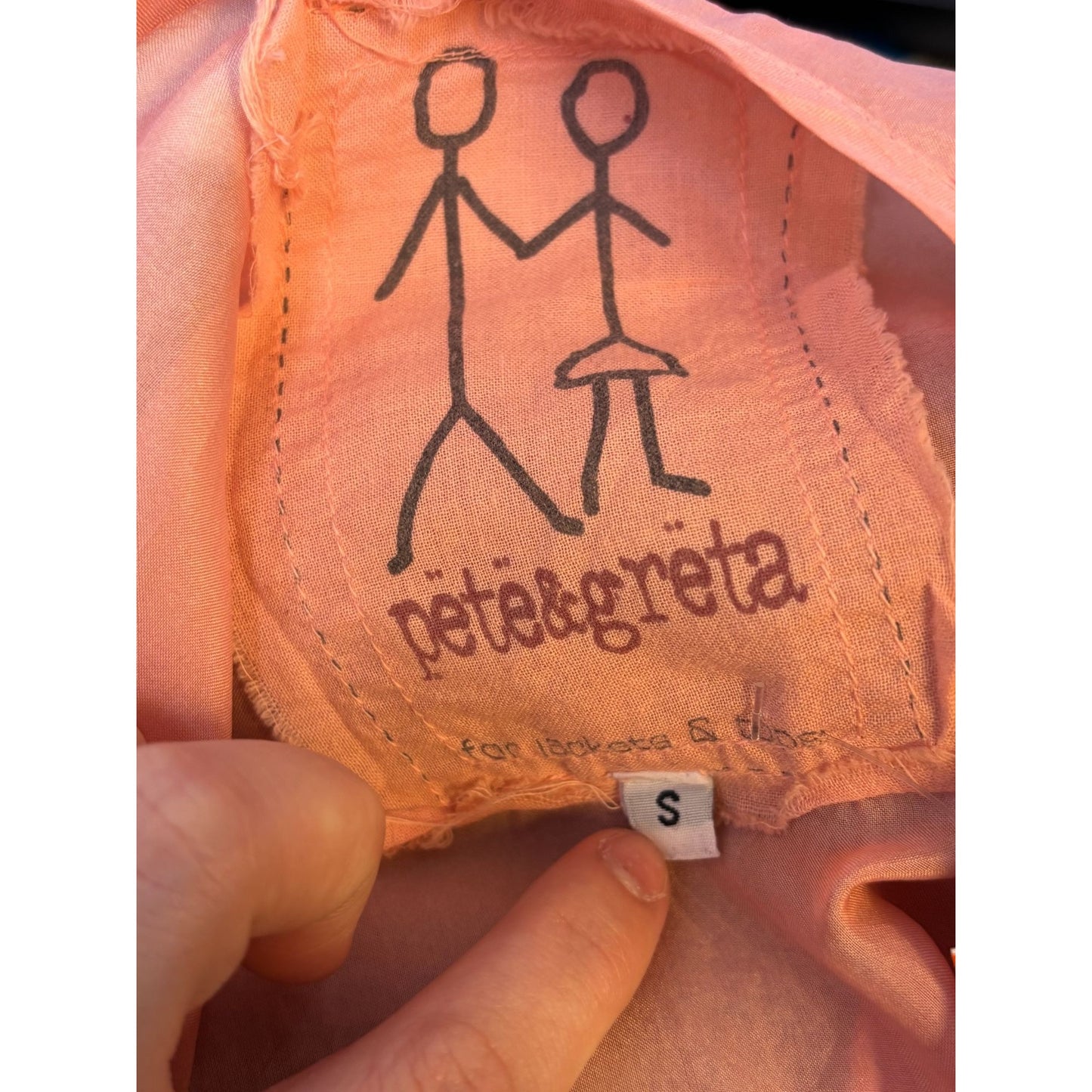 Pete & Greta Silk Blouse Peach S