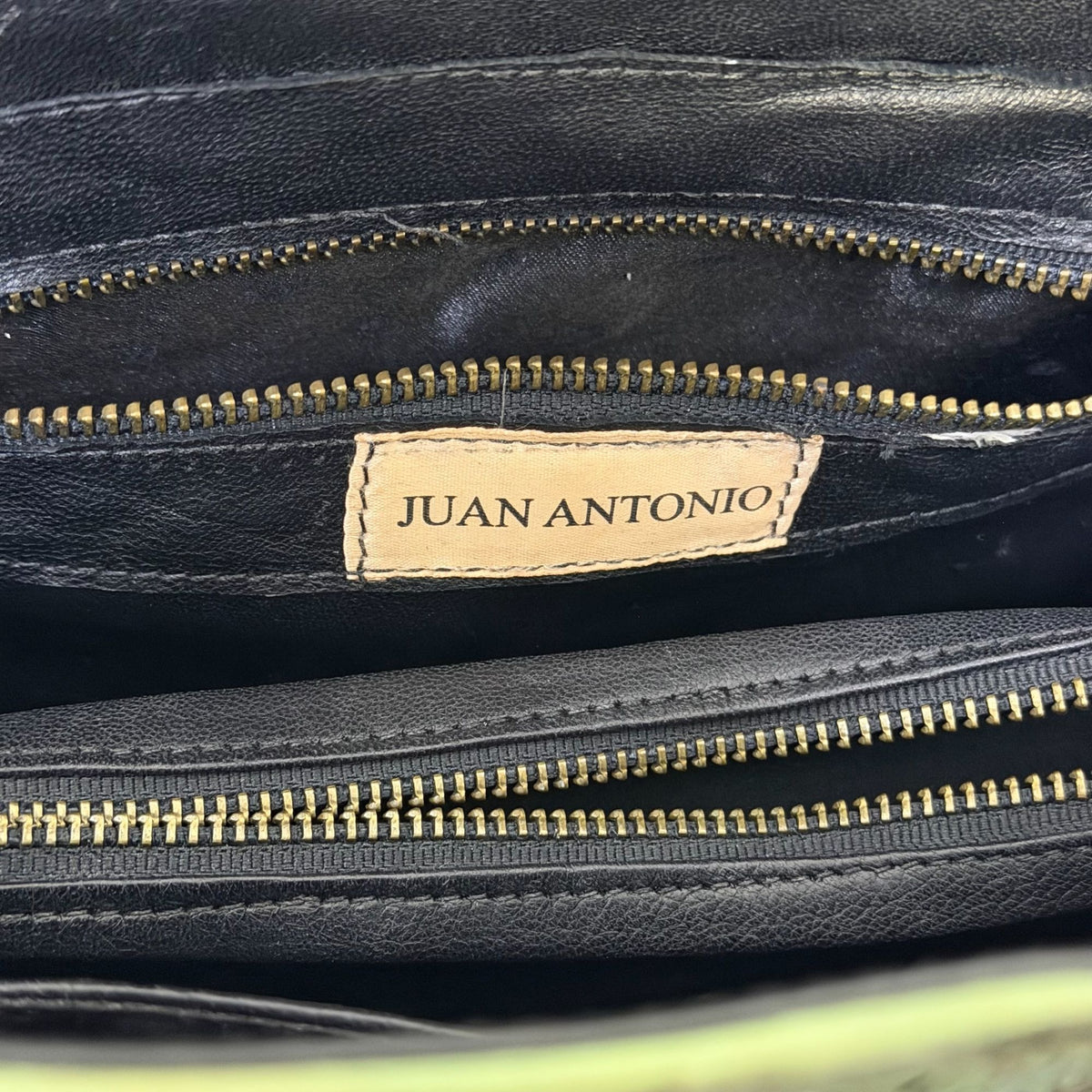 Handmade Juan Antonio Green Tooled Leather Tote Bag
