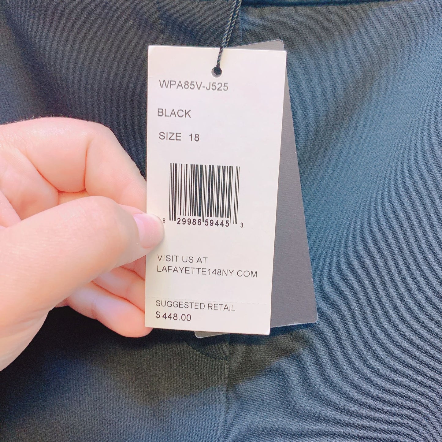 NWT Lafayette 148 New York Black Manhattan Trousers Size18