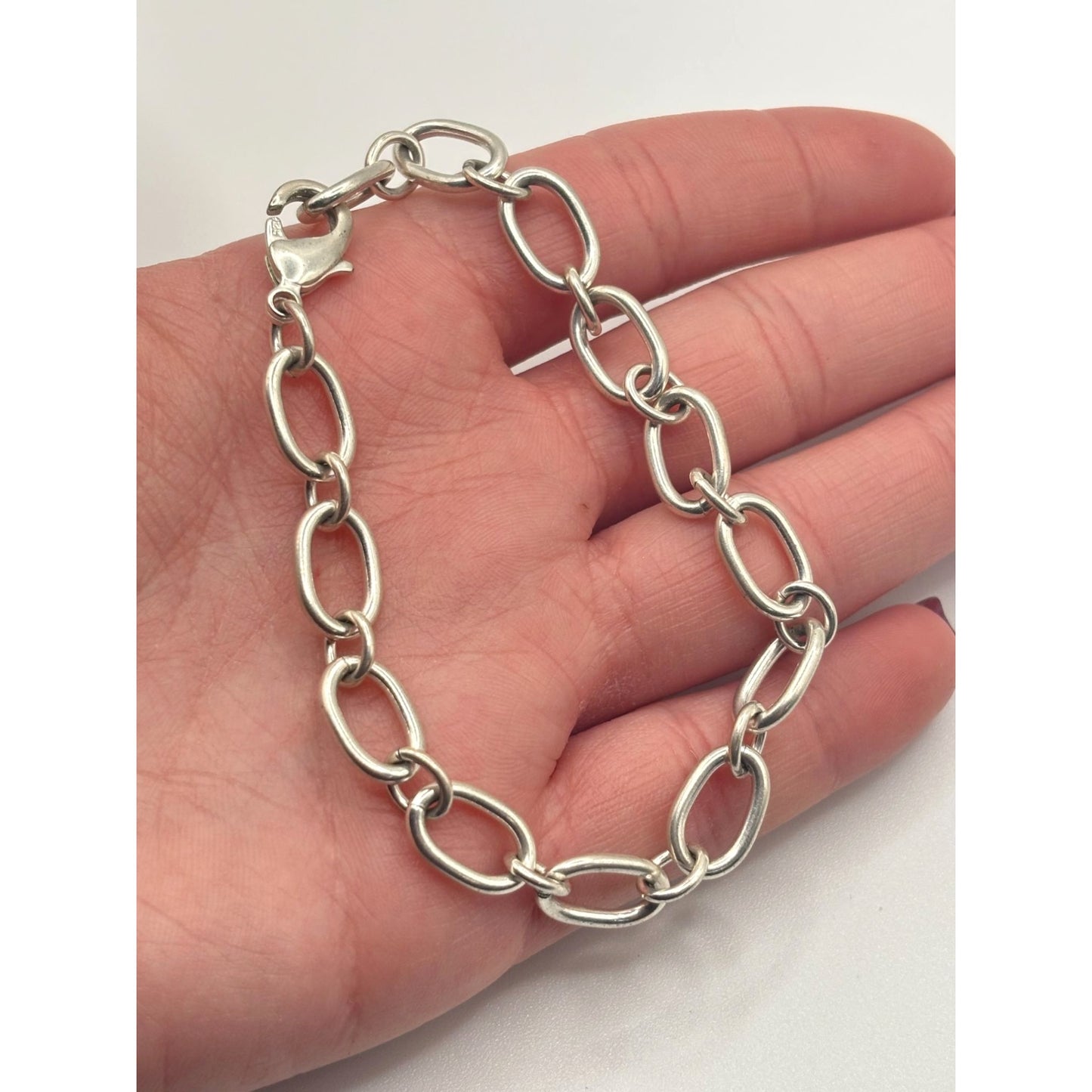 925 Sterling Silver Chain Bracelet With Lobster Clasp