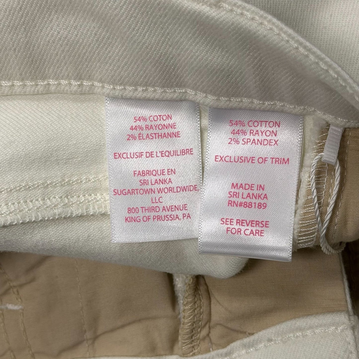 NWT Lilly Pulitzer Ansilton High Rise Straight White Pants Size 6