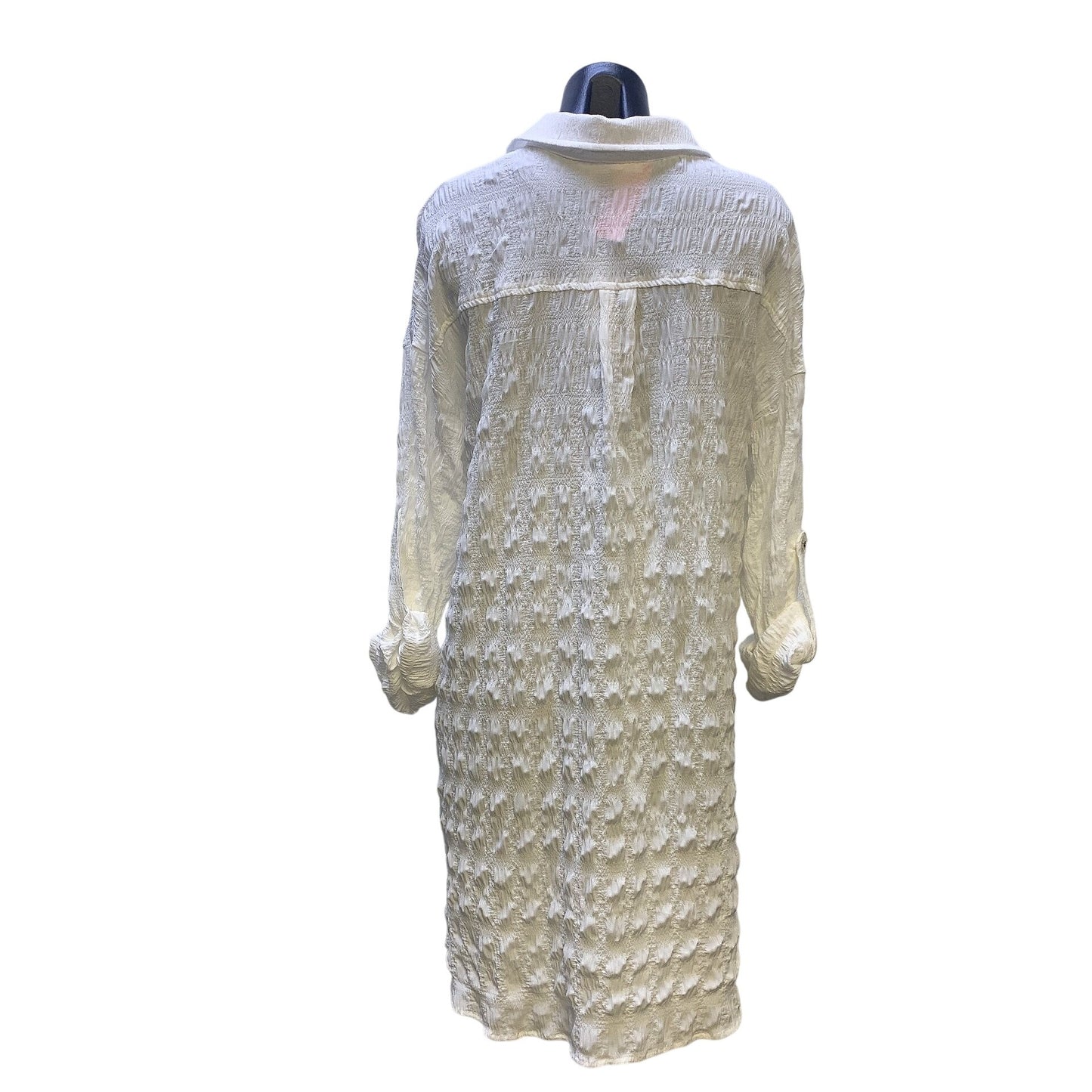 NWT Mystree White Textured Shirt Dress, Size Medium