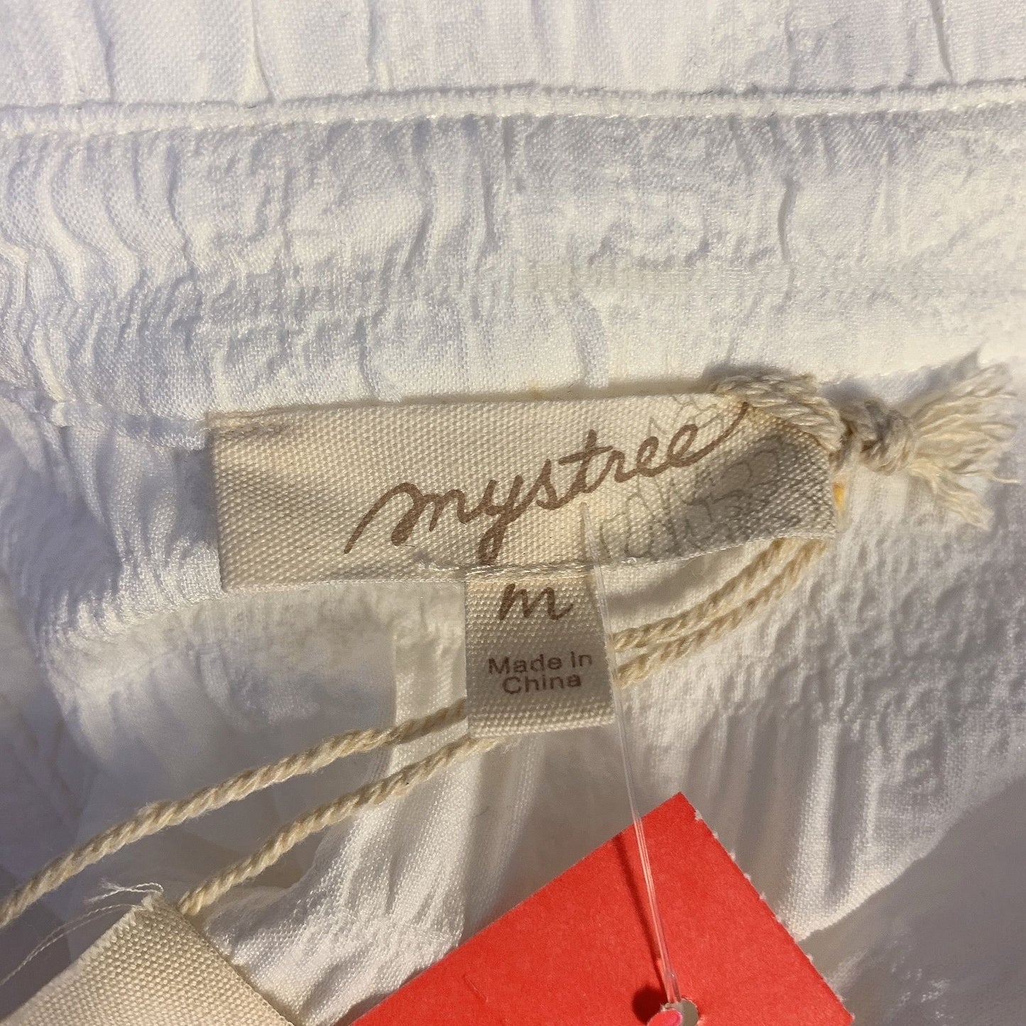 NWT Mystree White Textured Shirt Dress, Size Medium
