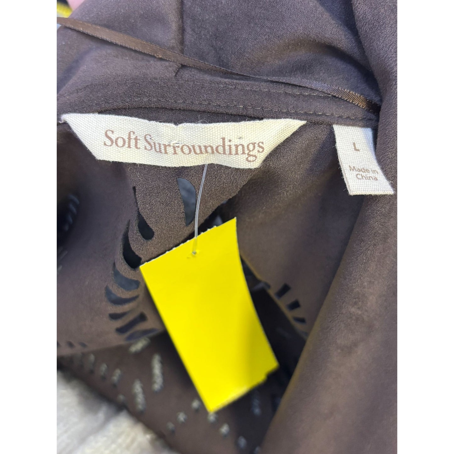 Soft Surroundings Brown Open Front Cardigan Size L