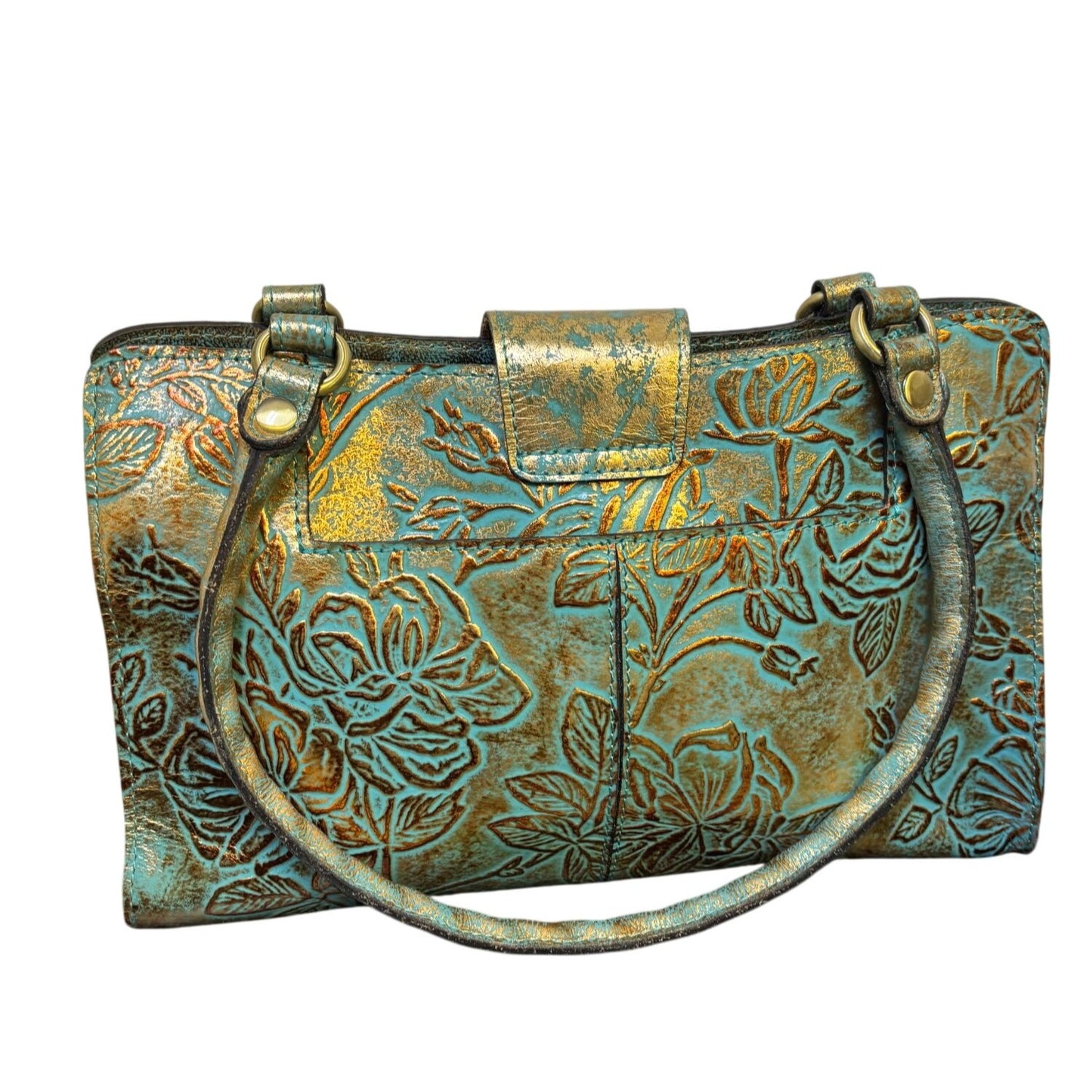 Patricia Nash Floral Shoulder Bag Turquoise Bronze