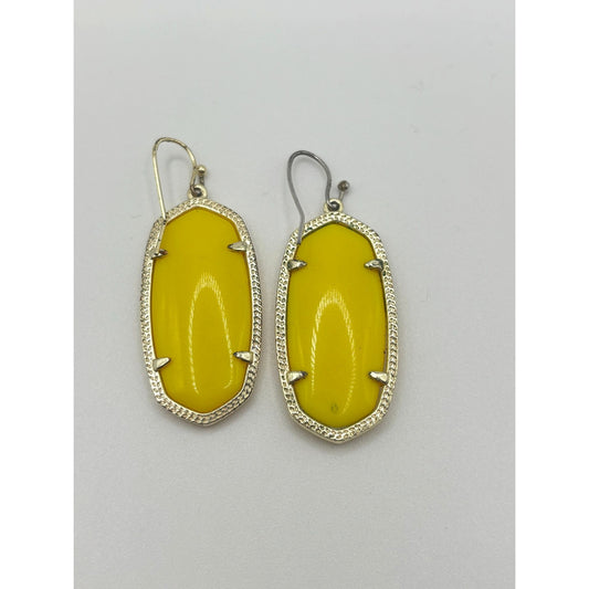 Kendra Scott Elle Drop Earrings Yellow Glass & Gold