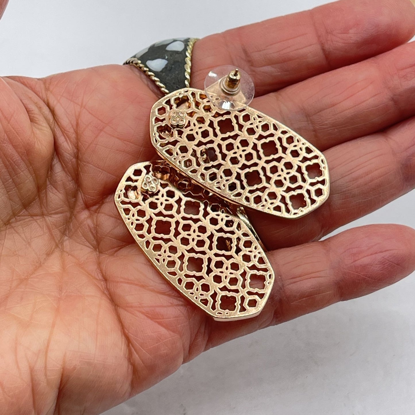 Kendra Scott Rose Gold Filigree Drop Earrings