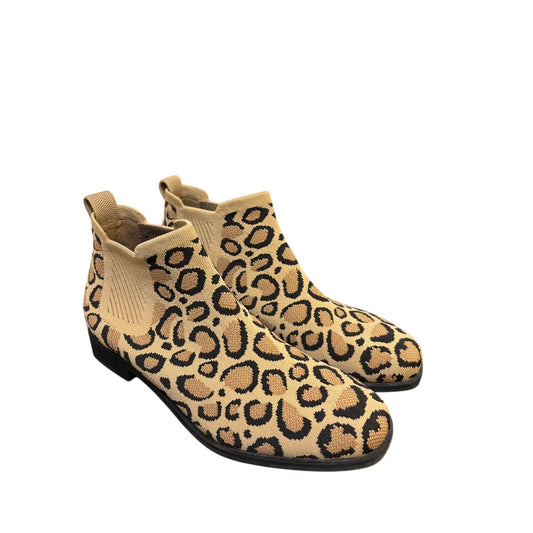 Vivaia Leopard Print Knit Ankle Boots 7.5