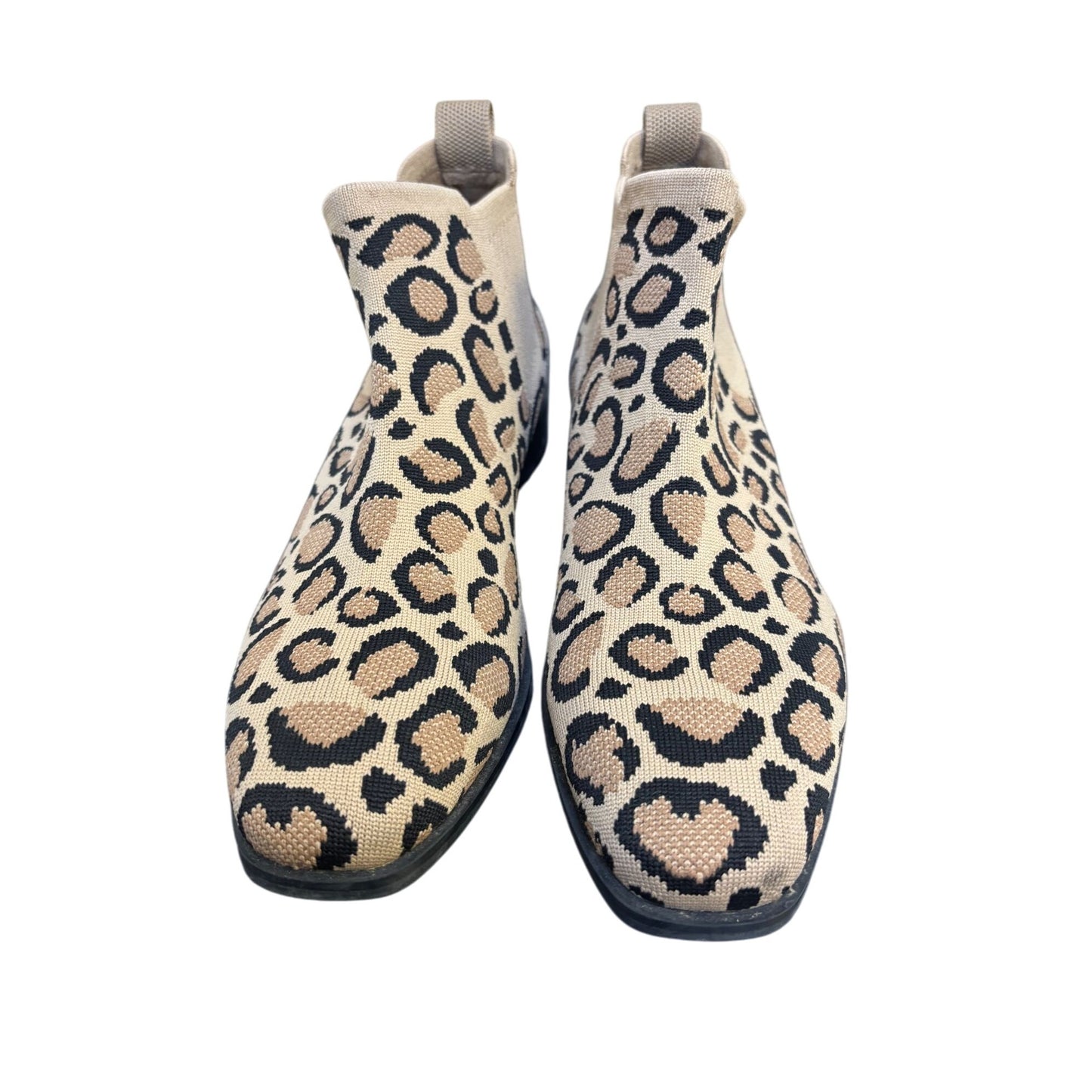 Vivaia Leopard Print Knit Ankle Boots 7.5