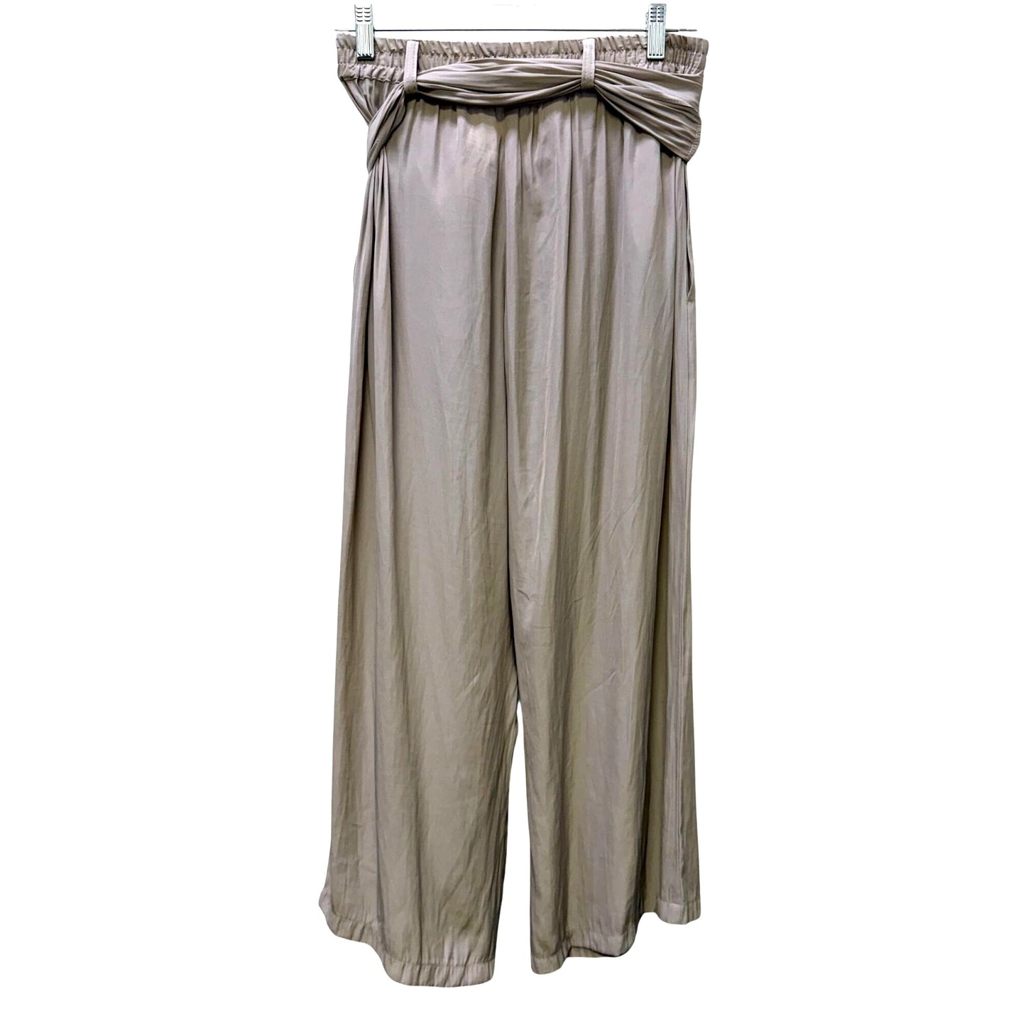 Mela Purdie Tan Wide-Leg Pants W/ Elastic Waist & Tie Belt Size S